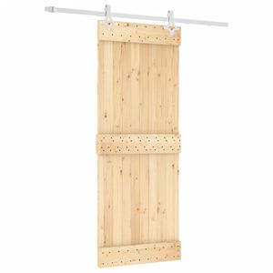vidaXL Puerta corredera con herrajes madera maciza de pino 80x210 cm