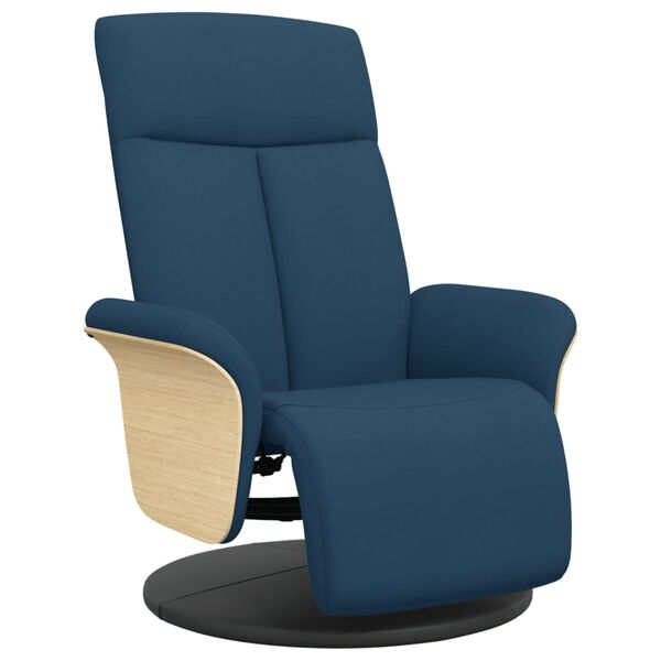 vidaXL Sill&oacute;n reclinable con reposapi&eacute;s tela azul