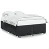 vidaXL Estructura de cama sin colch&oacute;n, color negro, tama&ntilde;o matrimonial, piel sint&eacute;tica