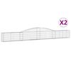 vidaXL Cestas de gaviones 2 uds forma de arco hierro 400x30x40/60 cm