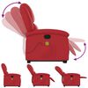 vidaXL Sill&oacute;n reclinable de masaje de pie cuero artificial rojo