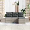 vidaXL Conjunto de sof&aacute; de jard&iacute;n 4 pcs Gris claro rat&aacute;n sint&eacute;tico
