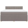 vidaXL Cama box spring con colch&oacute;n tela gris taupe 180x200 cm