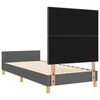 vidaXL Estructura de cama con cabecera Gris oscuro 90 x 190 cm tela