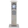 Columna de acero inoxidable con enchufe y temporizador para el jardín