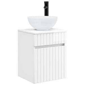 vidaXL Vanidad de lavabo montada en la pared Blanco Brillante