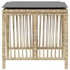 vidaXL Taburetes jardín cojines 4 uds ratán PE beige mezcla 41x41x36cm