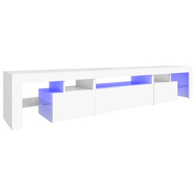 vidaXL Mueble de TV con luces LED blanco 215x36,5x40 cm