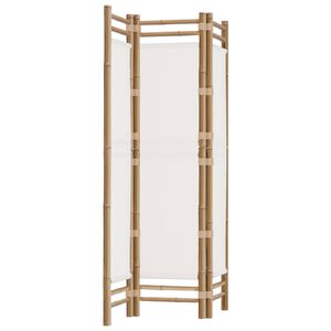 vidaXL Biombo plegable de 3 paneles bamb&uacute; y lona 120 cm