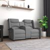 vidaXL Sill&oacute;n de masaje reclinable 2 plazas con portavasos gris claro