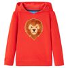 vidaXL Sudadera infantil con capucha rojo 104