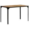 vidaXL Mesa de comedor madera maciza de mango rugosa y acero 120 cm