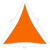 vidaXL Toldo de vela triangular tela Oxford naranja 3x3x3 m
