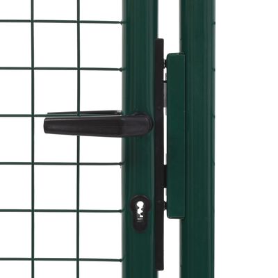 vidaXL Puerta de valla de acero verde 100x150 cm