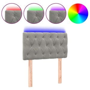 vidaXL Cabecero con LED de terciopelo gris claro 80x7x78/88 cm
