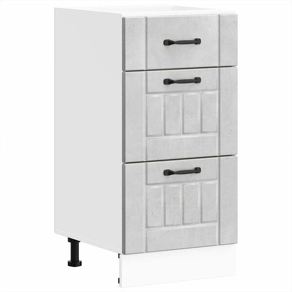 vidaXL Mueble bajo de cocina Lucca madera contrachapada gris cemento