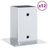 vidaXL Bases para postes cuadradas 12 uds. Plata 91x91 mm