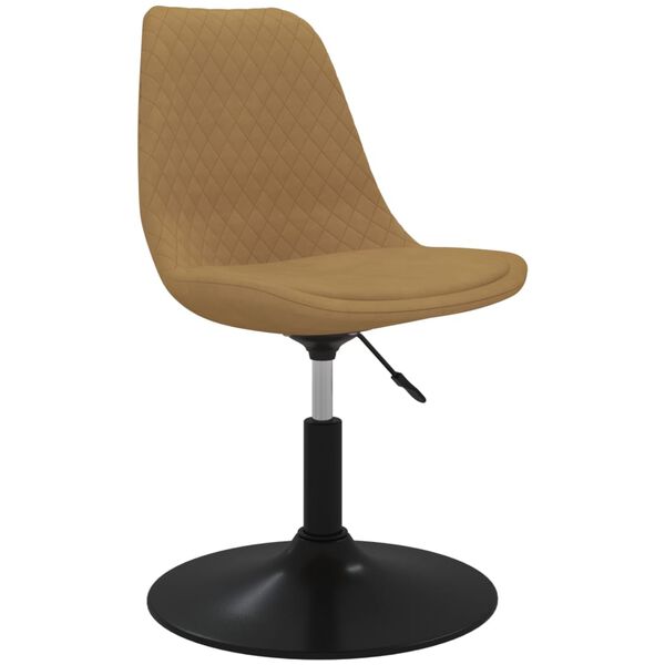 vidaXL Silla de comedor giratoria 6 uds terciopelo marr&oacute;n