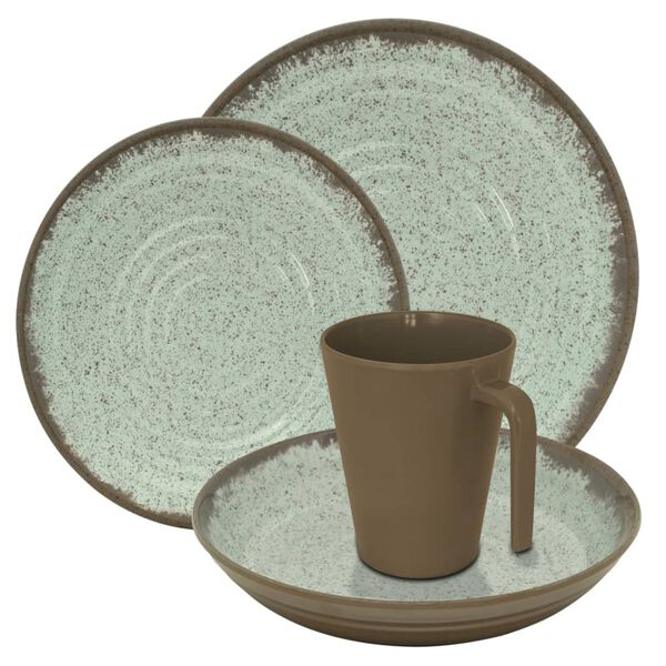 Eurotrail Vajilla de camping Rock 16 piezas melamina gris