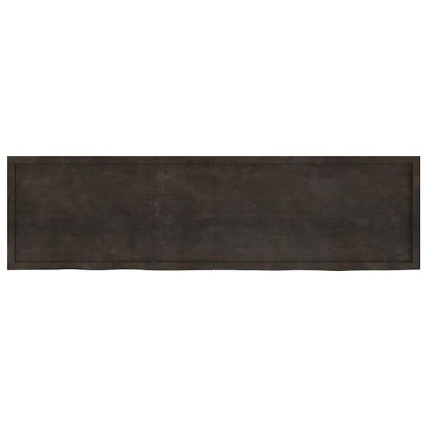 vidaXL Tablero mesa madera roble tratada marrón oscuro 220x60x(2-6) cm