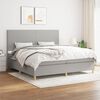 vidaXL Cama box spring con colch&oacute;n tela gris claro 200x200 cm