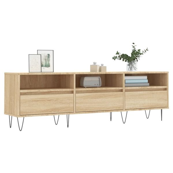 vidaXL Mueble de TV madera contrachapada roble Sonoma 150x30x44,5 cm