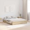 vidaXL Cama con almacenamiento con cabecera Roble Sonoma 140 x 190 cm