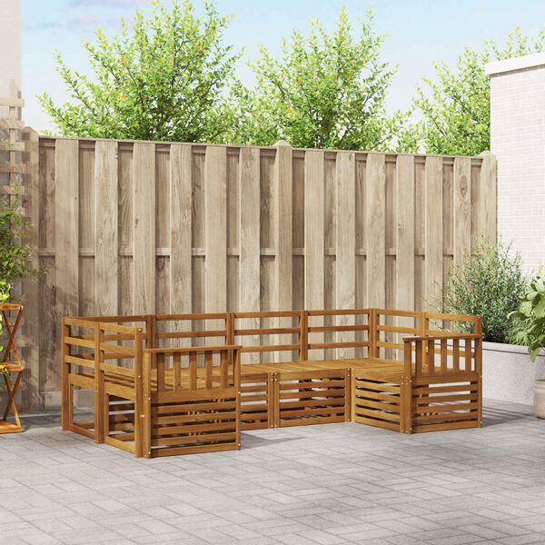 vidaXL Juegos de sof&aacute;s 6 pcs Natural Madera de Acacia S&oacute;lida