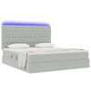 vidaXL Cama con almacenamiento y LED con LED Gris Claro 160 x 200 cm