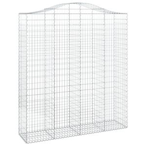 vidaXL Cesta gaviones forma arco hierro galvanizado 200x50x220/240 cm