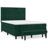 vidaXL Cama box spring con colch&oacute;n terciopelo verde oscuro 140x190 cm