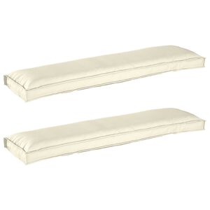 vidaXL Juego de Cojines para Palets 2 pcs Crema 150 x 40 x 8 cm