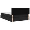 vidaXL Cama con almacenamiento y LED con LED Negro 140 x 200 cm tela