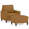 vidaXL Sill&oacute;n con taburete terciopelo marr&oacute;n 60 cm