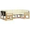 vidaXL Conjunto de sof&aacute;s de exterior 6 uds. Blanco y Crema
