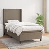 vidaXL Cama box spring con colch&oacute;n tela gris taupe 90x200 cm