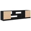vidaXL Mueble de TV de madera de roble negro 188,5x41x50 cm