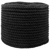 vidaXL Cuerda de algod&oacute;n 10 mm 250 m Negro 100% Algod&oacute;n
