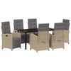 vidaXL Conjunto de Comedor de Jard&iacute;n 7 uds. Beige rat&aacute;n sint&eacute;tico