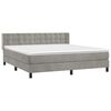 vidaXL Cama box spring con colch&oacute;n terciopelo gris claro 180x200 cm