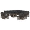 vidaXL Conjunto de sof&aacute;s de jard&iacute;n 14 uds. Negro rat&aacute;n sint&eacute;tico