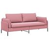 vidaXL Sof&aacute; de 3 plazas Rosa 222 x 81 x 89 cm Terciopelo