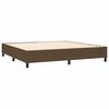 vidaXL Cama box spring con colch&oacute;n tela marr&oacute;n oscuro 200x200 cm