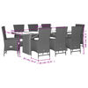 vidaXL Set comedor de jard&iacute;n 9 pzas con cojines rat&aacute;n sint&eacute;tico beige
