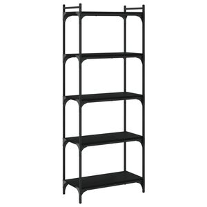vidaXL Librer&iacute;a de 5 estantes madera de ingenier&iacute;a negro 60x30x154 cm