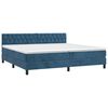 vidaXL Cama box spring colch&oacute;n y LED terciopelo azul oscuro 200x200 cm