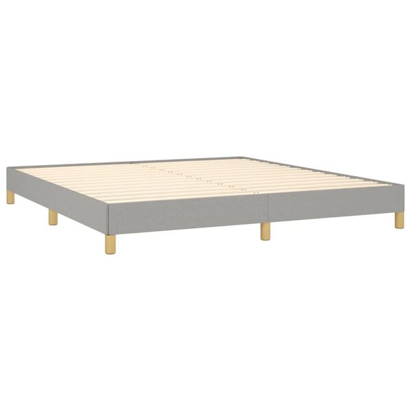 vidaXL Estructura de cama sin colch&oacute;n gris claro 180x200cm king tela