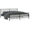 vidaXL Estructura cama sin colch&oacute;n con estribo metal negro 200x200 cm