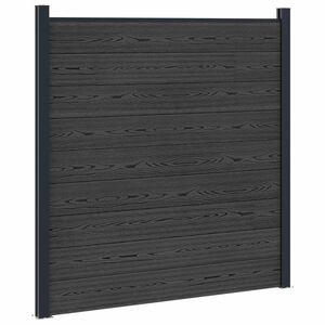 vidaXL Panel de valla WPC y Aluminio Negro
