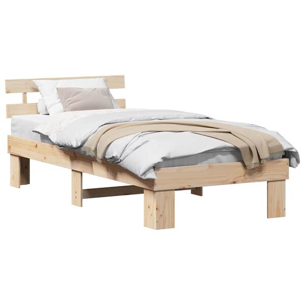 vidaXL Estructura de cama Natural 80 x 200 cm Madera de pino macizo